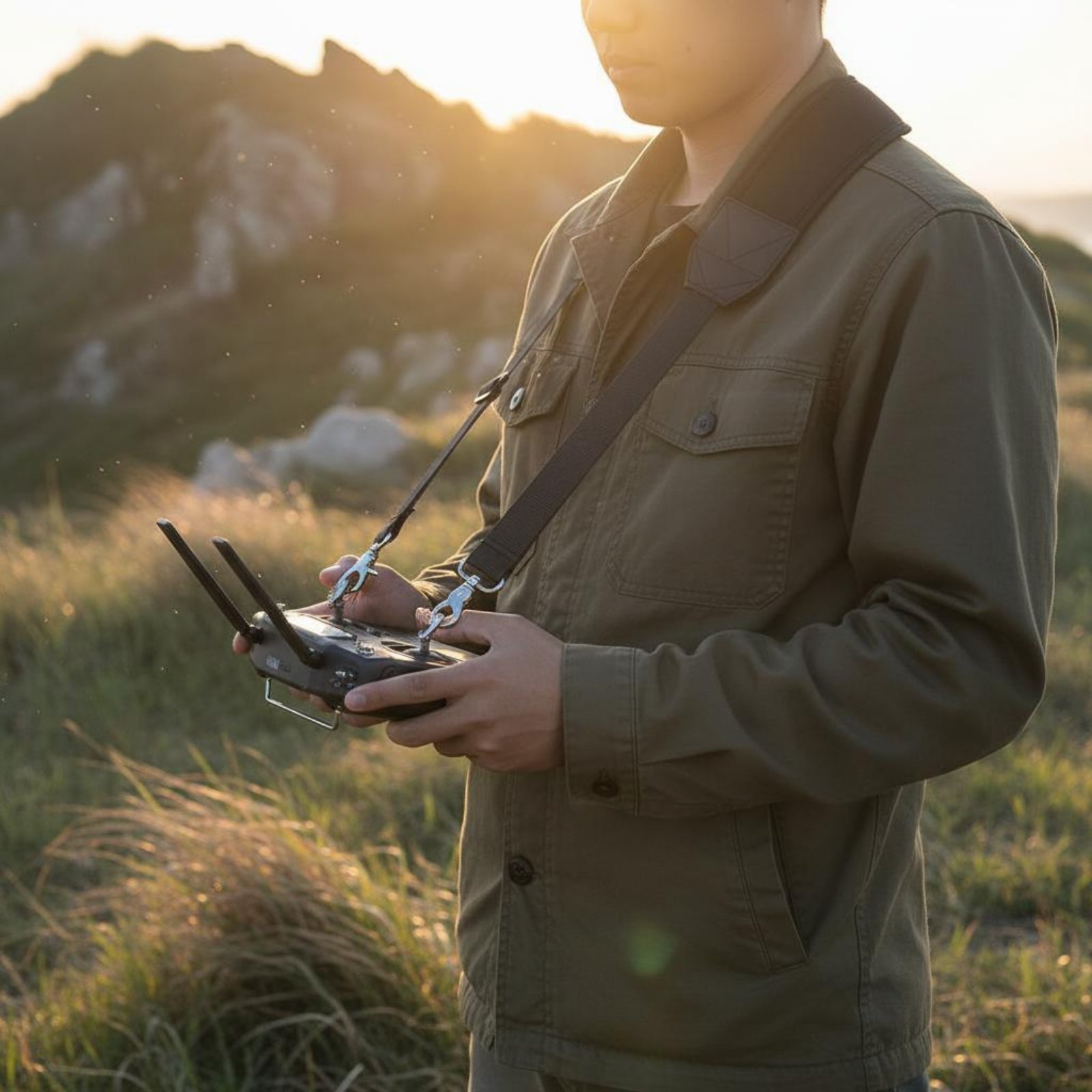 Drone Arm - Tali Pengikat Transmitter Drone, Pemasangan Cepat,