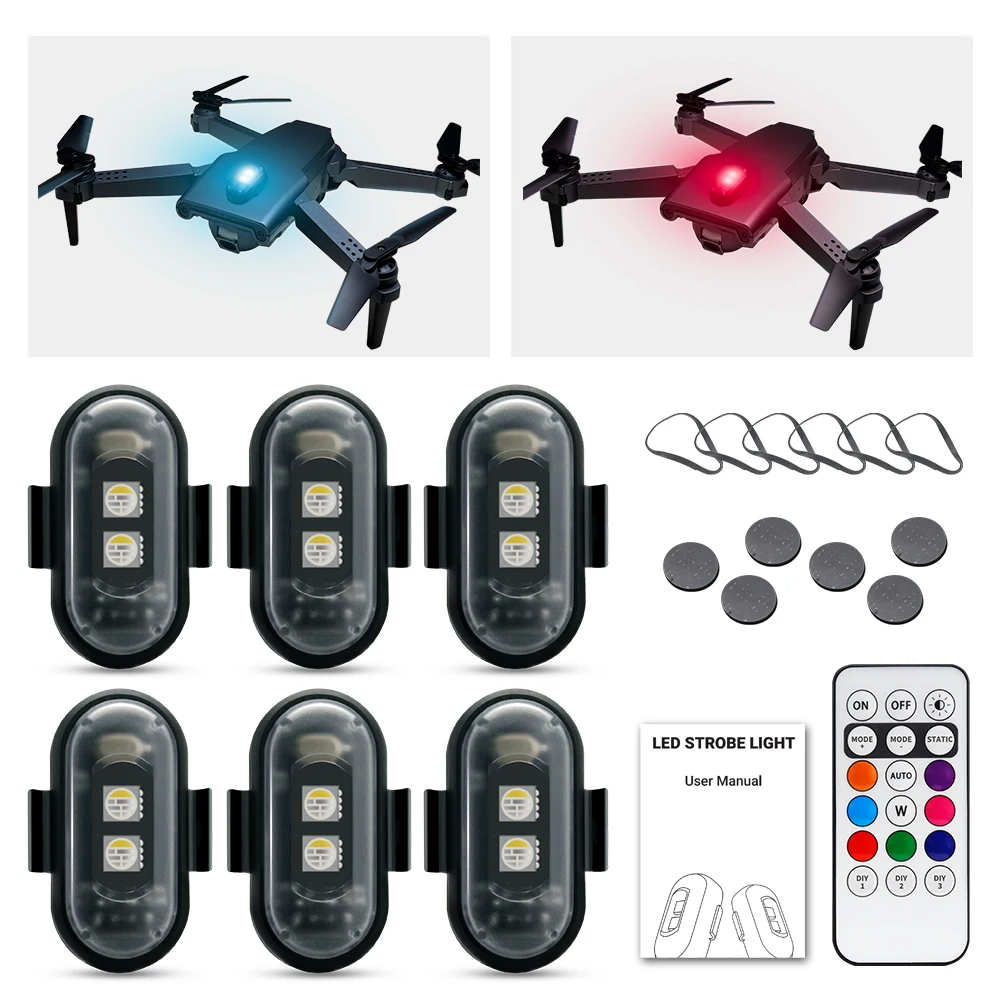 Drone Led Light - Lampu Strobo Sepeda Motor, LED RGB