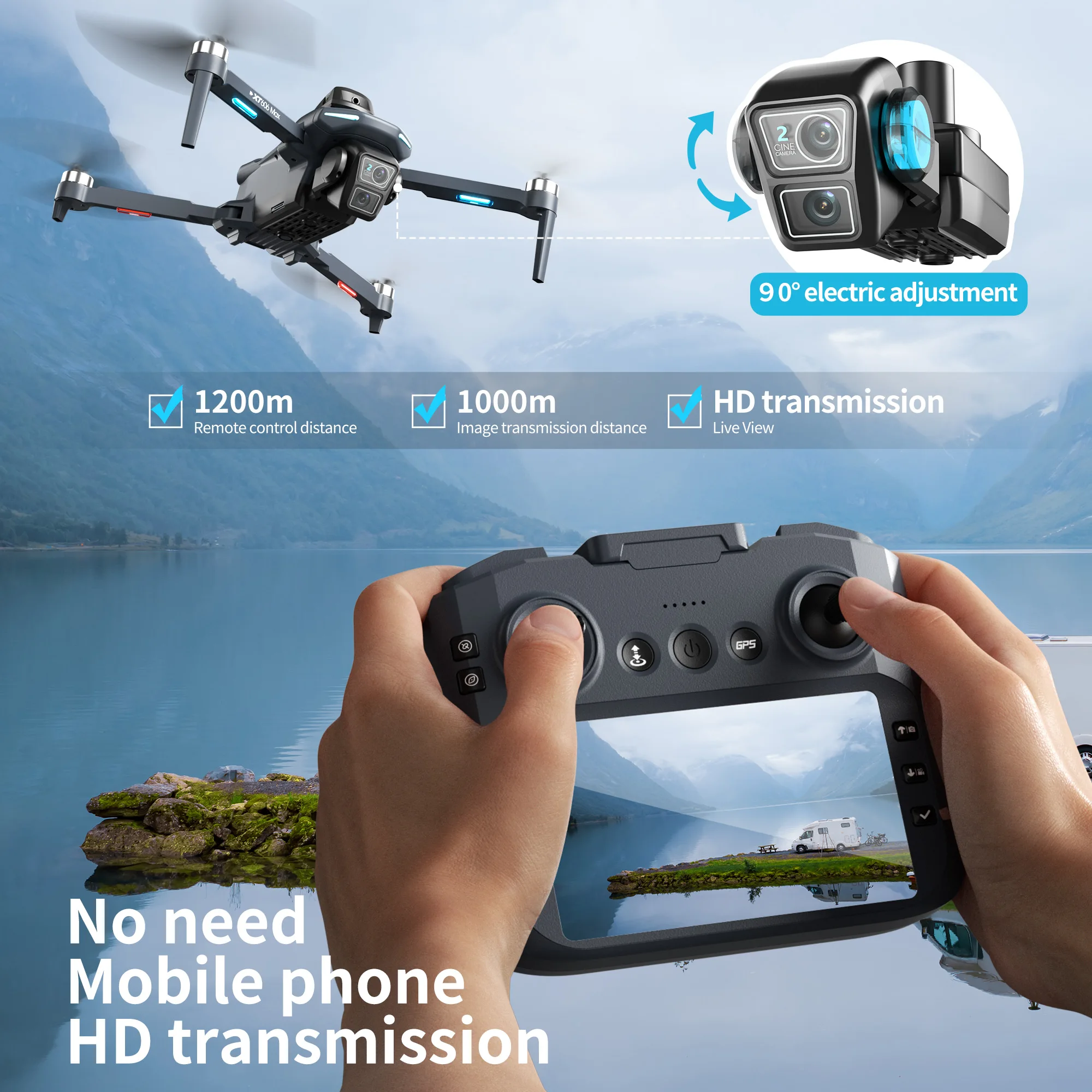 Drone Lenovo XT606 MAX GPS 4K  - Drone Gps Mount ulasan dan harga
